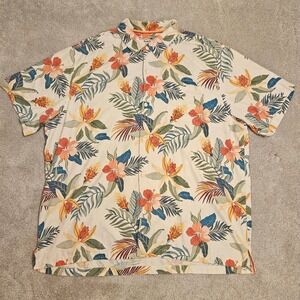 Tommy Bahama Men's XXXL Hawaiian Floral Button-Front Shirt Tropical Print 3XL
